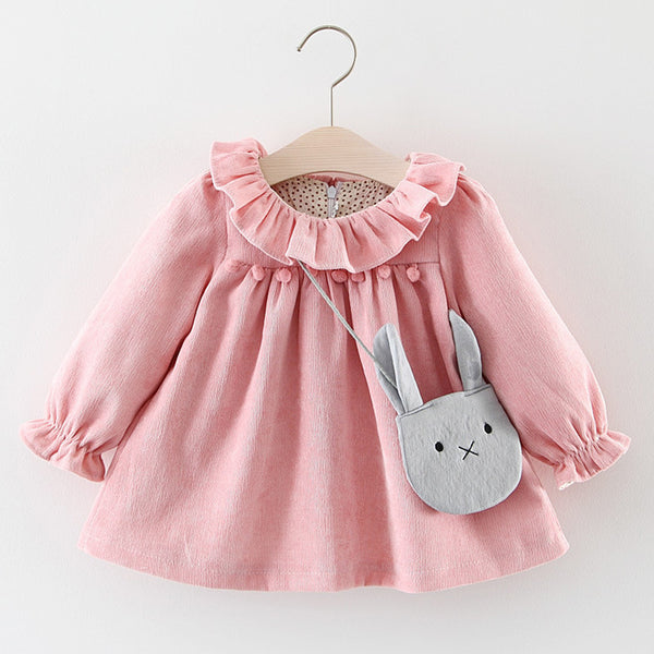 Vestido Infantil de Algodón Primavera-Otoño, Falda Princesa para Niñas