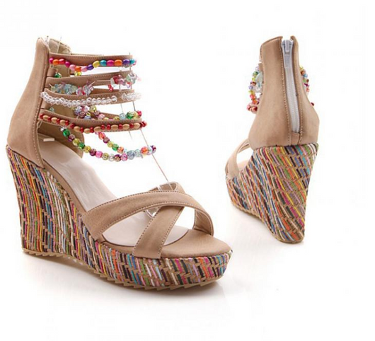 Sandalias Plataforma Bohemias Artesanales con Cuentas - Image 5