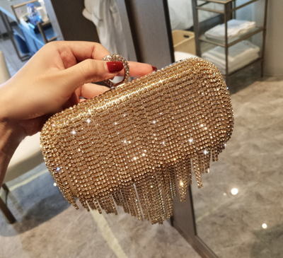 Bolso de Noche Diamante con Flecos para Novia y Eventos - Image 7