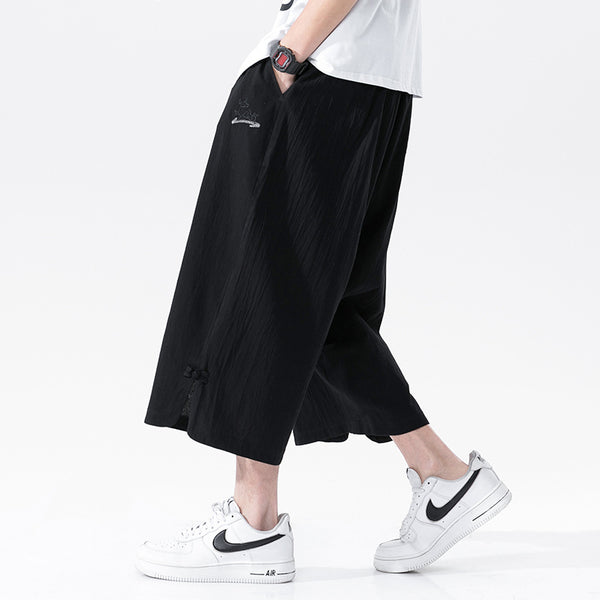 Pantalones Cortos de Lino con Botones Casuales