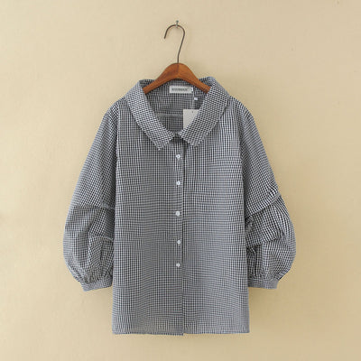 Camisa Cuadros Manga Tres Cuartos Lantern - Image 4