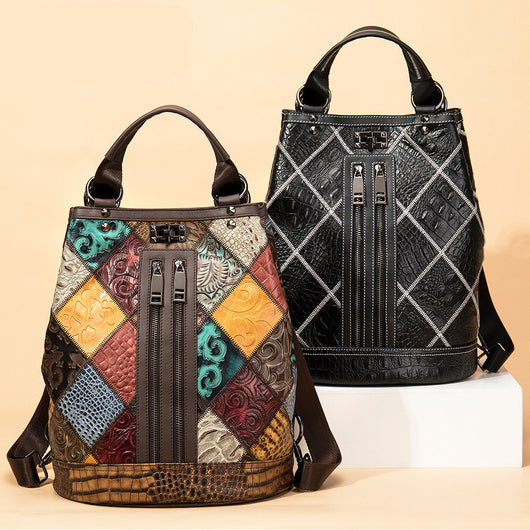 Mochila de Cuero Étnica para Mujer - Estilo Bohemio - Image 9