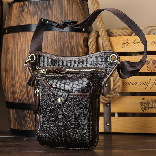 Bolsa Táctica de Pierna en Cuero y Mezclilla para Deportes al Aire Libre