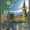 Cuadro de Punto de Cruz: Vista Nocturna de la Torre de Londres