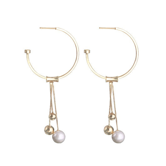 Aretes Geométricos de Plata 925 con Perlas y Borlas - Hipoalergénicos - Image 3