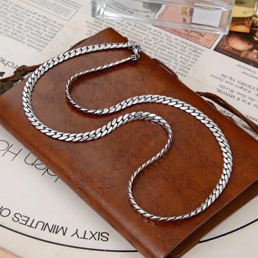 Collar Retro Hueso de Serpiente Lateral para Hombre - Image 11