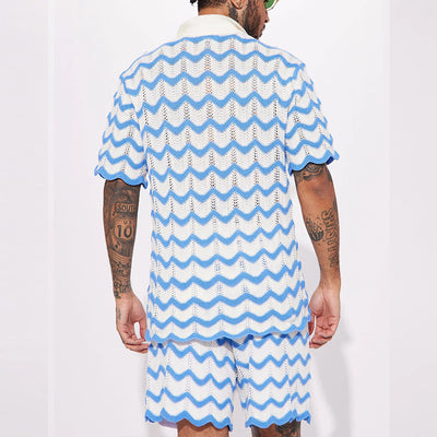 Conjunto Casual de Lana: Camisa Manga Corta y Shorts Texturizados - Image 9