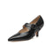 Zapatos de Tacón Alto Punta Fina con Hebilla Ajustable para Mujer