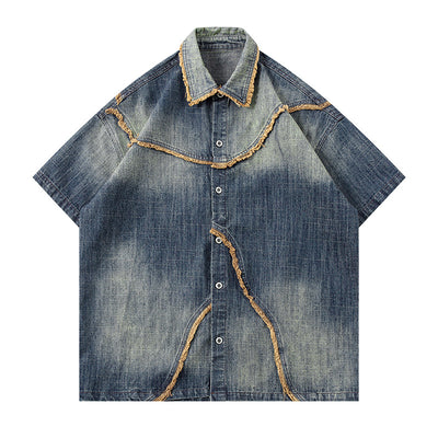 Camisa Denim Degradada Efecto Vintage para Hombre - Image 3