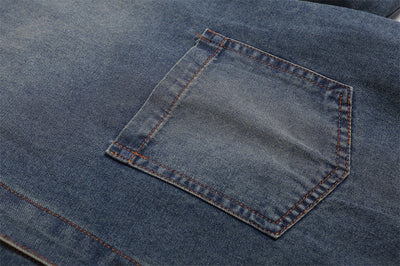 Camisa Denim Punk de Manga Corta para Hombre - Image 12