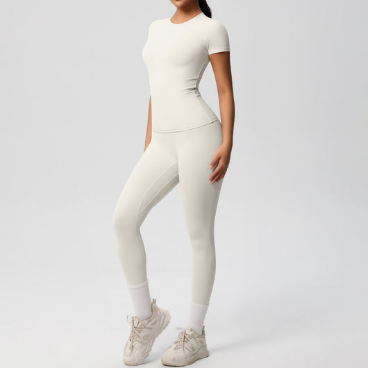 Conjunto Deportivo Mujer: Playera y Pantalón Yoga Cintura Alta - Image 9