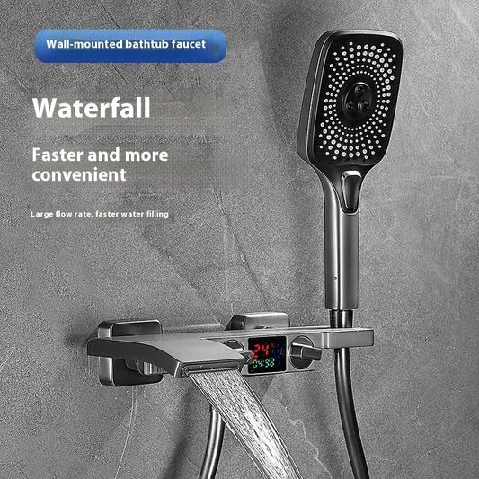 Juego de Grifo Mezclador para Bañera con Agua Fría y Caliente