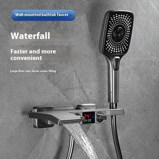 Juego de Grifo Mezclador para Bañera con Agua Fría y Caliente
