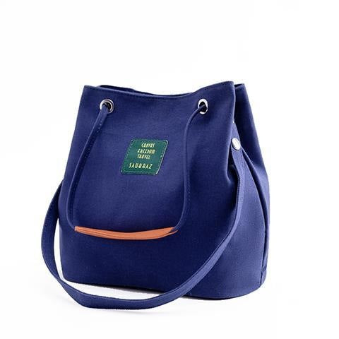 Bolsa de Lona a Bandolera con Rayas Minimalista - Image 2