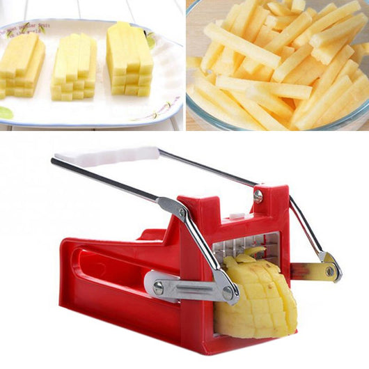 Cortador de Papas y Vegetales de 2 Cuchillas - Rebanador de Papas Fritas Profesional