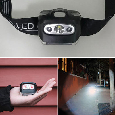 Linterna Frontal LED 3W con 3 Luces XPG y 2 Focos Rojos - Image 9