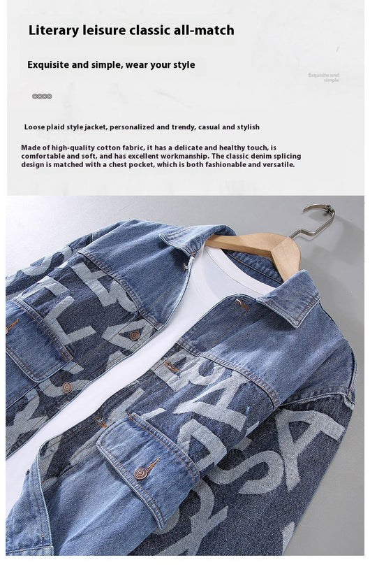 Chaqueta Denim Oversized Estilo Coreano con Costuras Artesanales para Hombre - Image 7