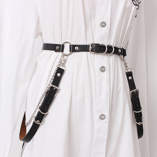Cinturón de Cadena de Cuero para Mujer - Accesorio Versátil