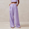 Pantalones de Lino Puro Cintura Alta Rectos para Mujer