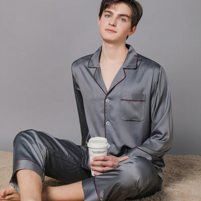 Pijama de Seda para Parejas Primavera Otoño - Image 6