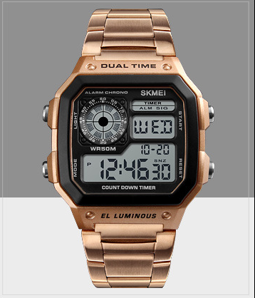 Reloj Deportivo Multifunción Acero Inoxidable Pantalla Dual Resistente al Agua - Image 7