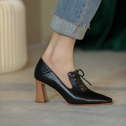 Zapatos de Tacón Alto para Mujer Talla Grande - Estilo Elegante con Cordones - Image 9