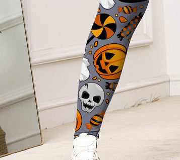 Leggings con Murciélagos, Fantasmas y Calabazas para Halloween - Image 5