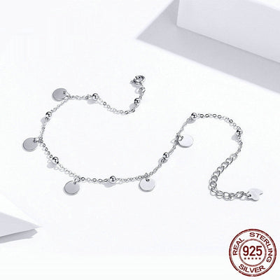 Pulsera de Tobillo Plata 925 Chapada en Oro Blanco - Image 3