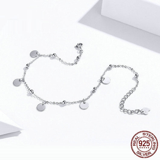 Pulsera de Tobillo Plata 925 Chapada en Oro Blanco - Image 3