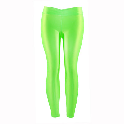 Pantalones Capri Elásticos Talle Bajo Brillante en Colores Neón para Mujer - Image 11