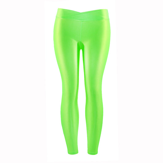Pantalones Capri Elásticos Talle Bajo Brillante en Colores Neón para Mujer - Image 11
