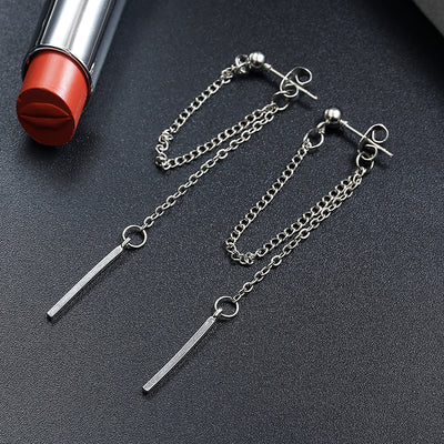 Aretes Largos Vintage con Textura Metálica
