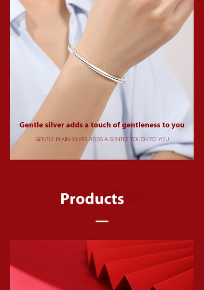 Pulsera de Plata Pura 9999 Cierre Fijo Diseño Minimalista para Mujer - Image 11