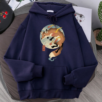 Sudadera Hoodie Estampada de Forro Polar para Hombre - Talla Grande - Image 3