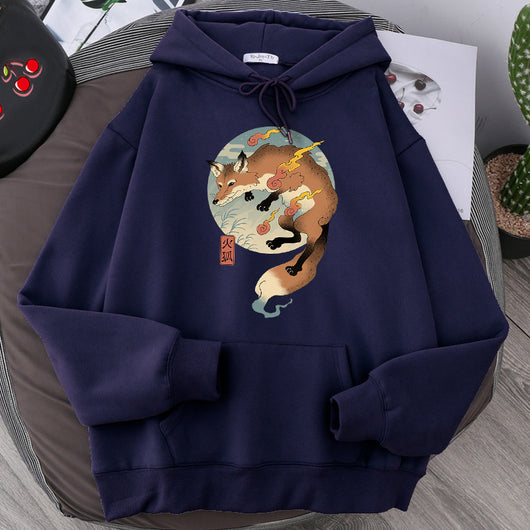 Sudadera Hoodie Estampada de Forro Polar para Hombre - Talla Grande - Image 3
