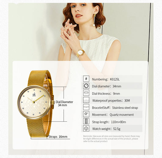 Reloj de Miel Creativo para Mujer Dorado y Plateado - Image 6
