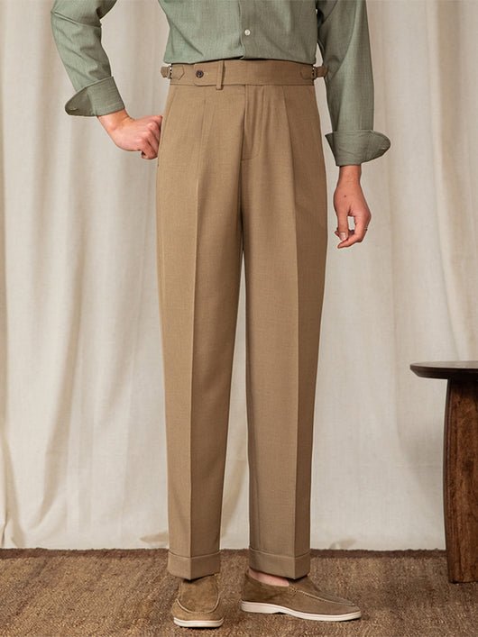 Pantalones Retro Británicos de Cintura Alta - Estilo Casual Elegante - Image 3