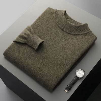 Suéter de Cuello Medio en Lana para Hombre - Pullover Ligero Otoño Invierno - Image 5