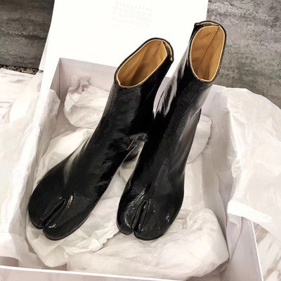 Botas Tobilleras de Tacón Alto con Punta Dividida para Mujer - Image 18