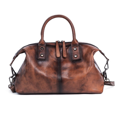 Bolso de Cuero Retro para Mujer - Bandolera Vintage de Cuero Genuino con Efecto Envejecido - Image 3