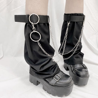 Calcetines Punk Harajuku Milenio con Cadena de Doble Anillo - Image 7