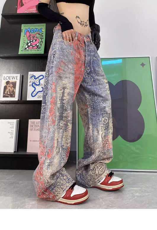 Pantalones Rectos con Estampado Digital para Mujer - Image 12