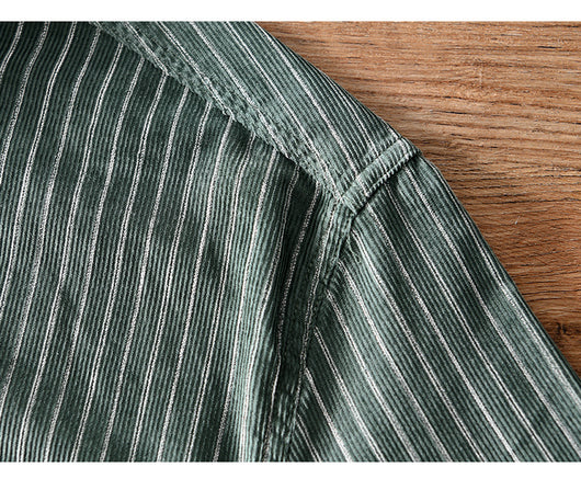 Camisa Retro a Rayas con Bolsillos y Mangas Largas - Image 17