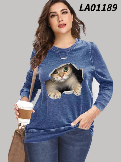 Blusa Suelta de Manga Larga para Mujer Talla Grande Estilo Europeo - Image 9