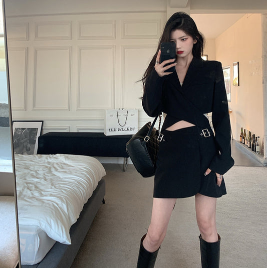 Conjunto Ejecutivo Falda y Blazer en Colores Sólidos