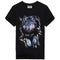 Playera Azul Lobo de Manga Corta