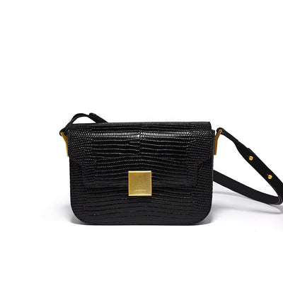 Bolso Bandolera Caballero Patrón Lagarto Cuero Retro Versátil - Image 2