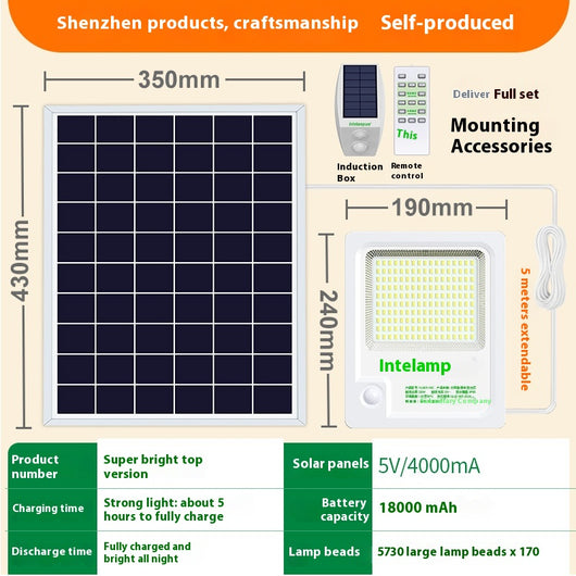 Lámpara Solar de Exterior con Sensor de Movimiento - Iluminación Ultra Potente - Image 8