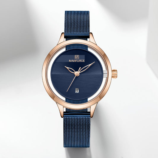 Reloj de Pulsera Mujer Malla Metálica con Calendario