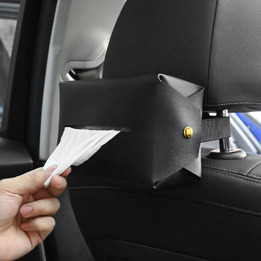 Dispensador de Pañuelos de Cuero para Auto Retro